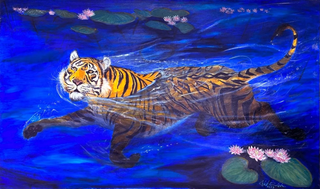 Swimming Tiger