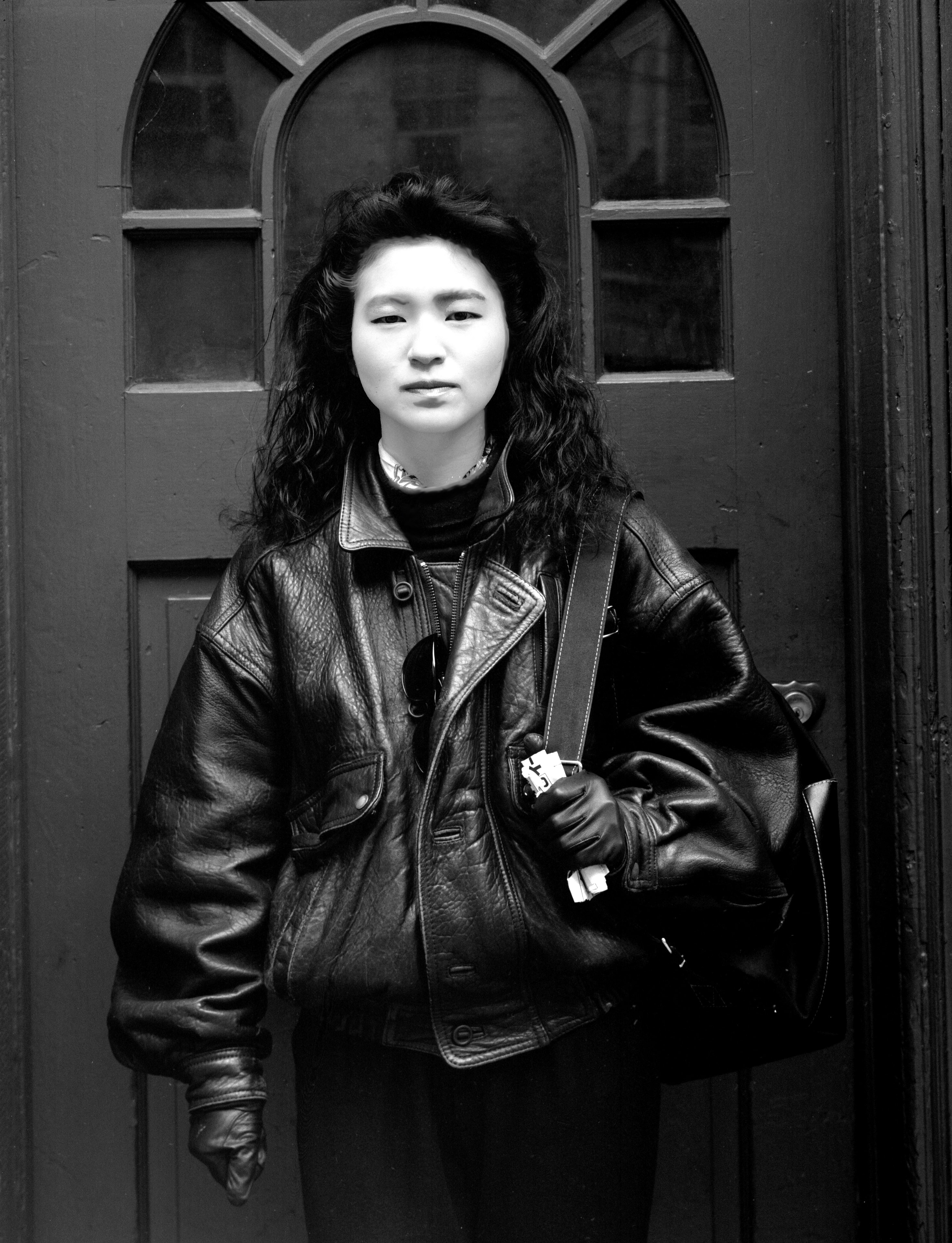 Woman in Leather Jacket